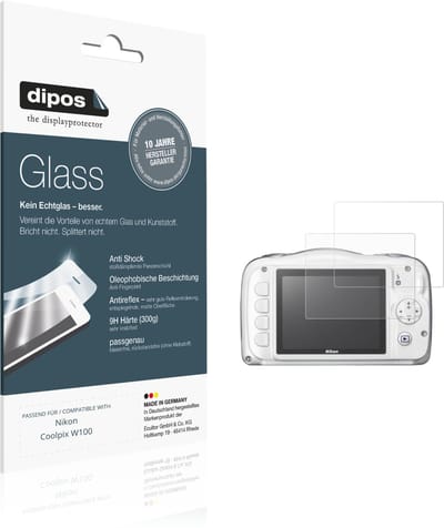 dipos – 2x Matte Pantserfolie geschikt voor Nikon Coolpix W100 | 9H Screenprotector