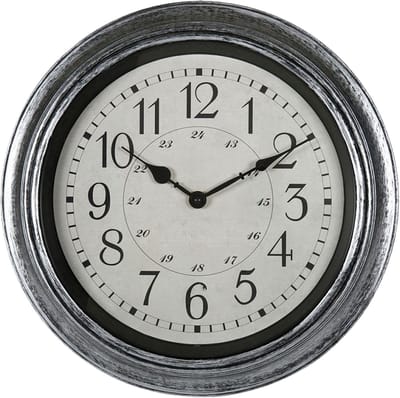Ostaria Wandklok/muur klok - Old School - D40 cm - kunststof - zwart - keuken/kamer