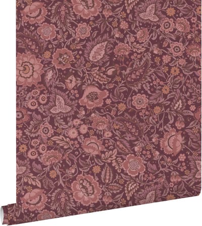 ESTAhome behang vintage bloemen donker paars - 50 x 900 cm - 132240
