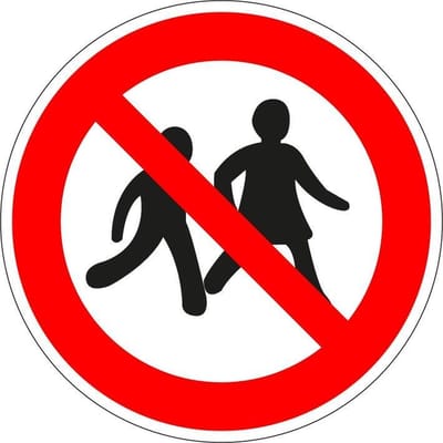 Verboden voor kinderen bord - kunststof - P036 150 mm