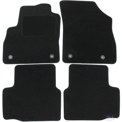 Tapis De Sol Noir Velours - J&J AUTOMOTIVE - Opel Astra K - Sur Mesure - Antidérapant - Imperméable noir