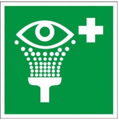 Oogdouche sticker - ISO 7010 - E011 150 x 150 mm