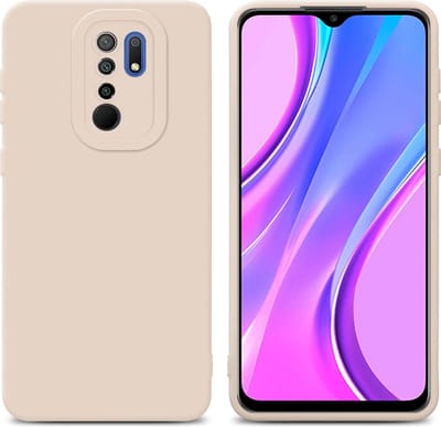Cadorabo Hoesje geschikt voor Xiaomi RedMi 9 in FLUID CREAM - Beschermhoes gemaakt van flexibel TPU silicone Cover Fluid Case