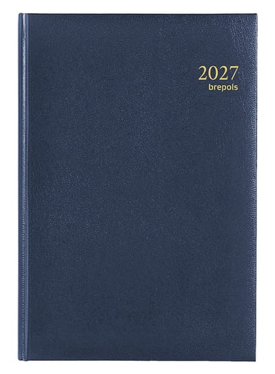 Brepols bureau agenda 2027 - MINISTER [0.218] - LIMA - Bureau agenda - 1 dag op 1 pagina - Dagoverzicht - Blauw - 14.8 x 21 cm