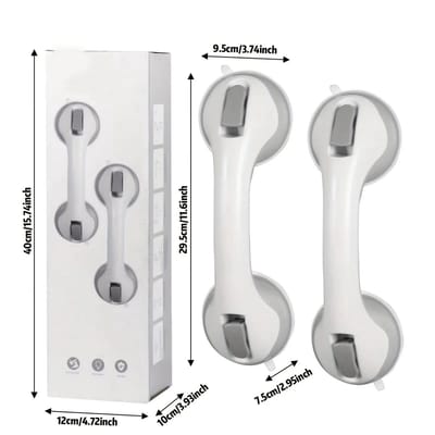 2 Stuks Douchegrepen met Zuignap – 30 cm Handgrepen voor Bad en Douche – Veiligheidssteun voor Ouderen, Gehandicapten en Revalidatie