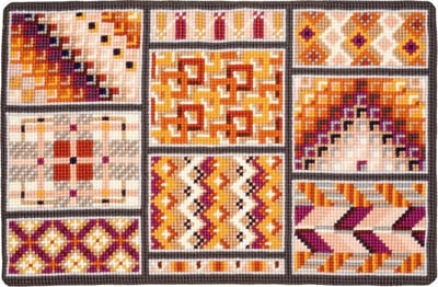 Vervaco - Kruissteektapijt kit - Geometrische vlakken - PN-0144833 - Borduren - Borduurpakket - Borduurpakket volwassenen - Borduurpakket kind