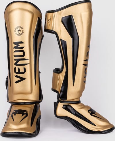 Venum Elite Kickboks Scheenbeschermer - GOLD/BLACK -M
