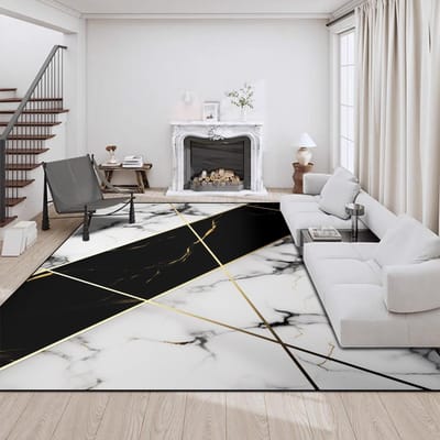 Tapis Moderne Style Luxe pour Salon Grande Taille Tapis de Table Basse Décoration Maison Tapis Lavables Tapis Antidérapants Tapis d'Entrée 60*90cm