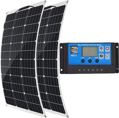 Zonnepaneel - Zonnelader - Off-grid stroom - Hoge conversie - 2 stuks 500W - Zwart