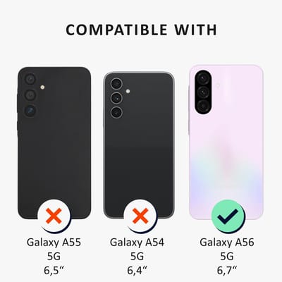 kalibri telefoonhoesje geschikt voor Samsung Galaxy A56 5G hoesje - Smartphone case met 2x screenprotectors - Mobiele telefoon cover in transparant