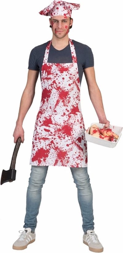 Verkleedpak bloedige schort volwassene Butchersblood One Size