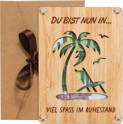 Houten Geschenkdoos voor Pensioen - Origineel Cadeau voor Afscheid en Pensioen