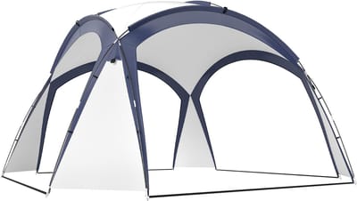 Killogood Koepeltent voor 6-8 personen - tuinhuis - bescherming tegen zon en motregen - 3.5 x 3.5 x 2.22 m - crèmewit