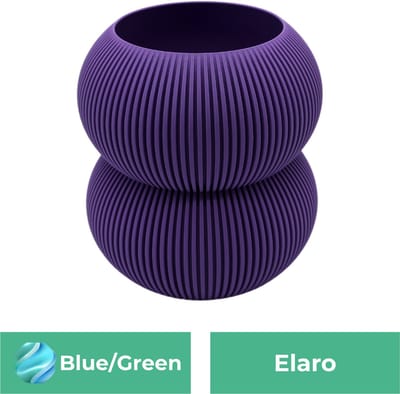 Elaro moderne vaas – Decoratieve vaas - Blauw / Groen - 3d geprinte vaas – geschikt voor droogbloemen - 20CM