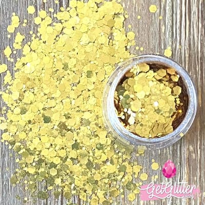 GetGlitterBaby® - Gouden Biologische / Biologisch afbreekbare Chunky Milieuvriendelijke Festival Glitters Jewels voor Lichaam en Gezicht / Vegan Biodegradable Face Body Glitter - Goud / Gold