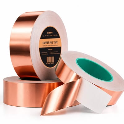 BOTC Kopertape - 25mm*20m - 20 meter - 100% Kopertape - Geleidende Tape - Anti Slakken Tape - Slakkenval -EMI Afscherming