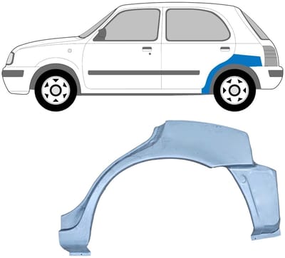 Reparatiepaneel achterspatbord voor Nissan Micra K11 1992-2003 / Links