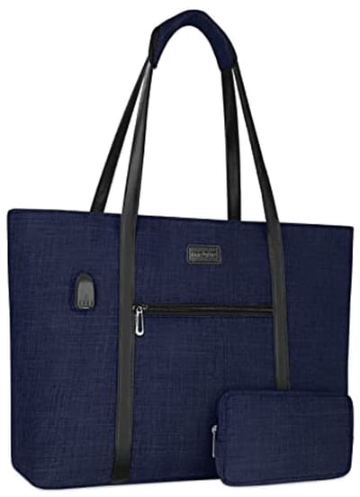 MOSISO USB-poort laptop draagtas voor vrouwen, werk reizen zakelijke computertas met kleine portemonnee