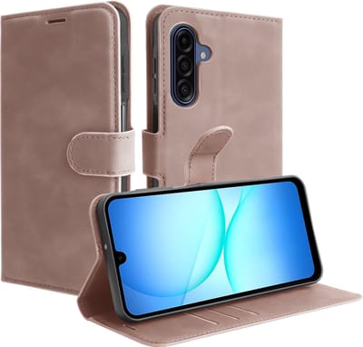 Just in Case hoesje geschikt voor Samsung Galaxy A17 (4G / 5G) Hoesje met Pasjeshouder - Premium Bookcase - Roze