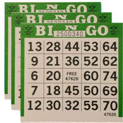 Set van 3 x 25 bingo kaarten - Bingo mapjes - Bingokaarten - Blok - 0 tot 75! - 75 vellen - Bingospel