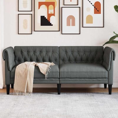 vidaXL Bank Donkergrijs 182,5 x 74,5 x 74,5 cm Polyester