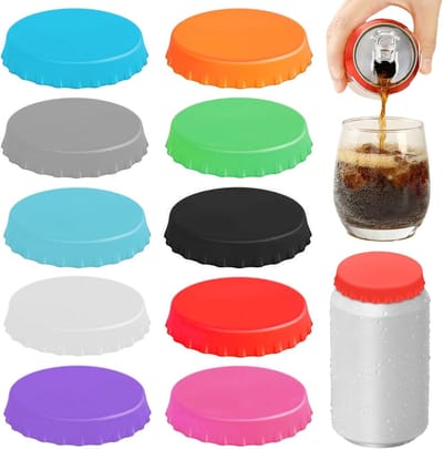Herbruikbare siliconen deksels voor drankblikjes - Lekvrij en stofdicht, 10 stuks in diverse kleuren voor cola, bier en frisdrank