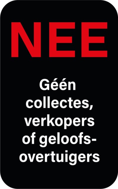 Geen collecte sticker