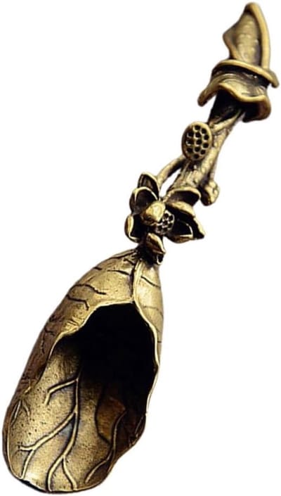 Handgemaakte theelepel van messing voor losse thee - Elegante en praktische theespatel voor Gong Fu theeceremonie, ideaal voor thee liefhebbers en keukenaccessoires
