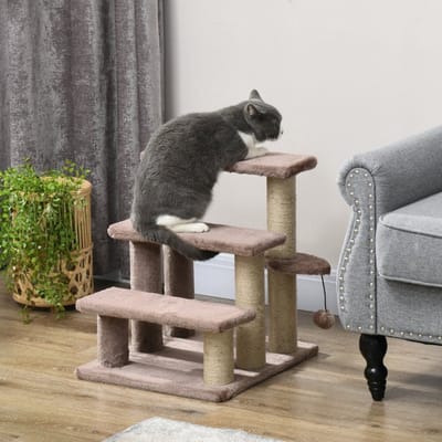 REDOM - Kattenkrabpaal - hout - meerdere niveaus - 45L x 40B x 48H cm Brown
