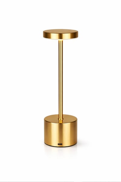 Tafellamp – Oplaadbaar & Dimbaar – Goud - Metaal – Draadloos – 3 Lichtstanden (Warm/Wit) – LED Tafellampen