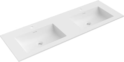 Mexen Otis dubbele inbouw wastafel 141 x 46,5 cm, wit mat - 25181401D