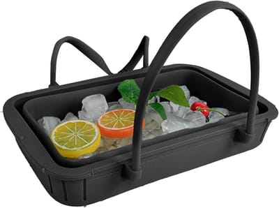 Drankenemmers Set - Koelbakken Bakken - Feestelijke Drankkoeling - Opvouwbaar Ontwerp - 24 Liter Capaciteit - Zwart