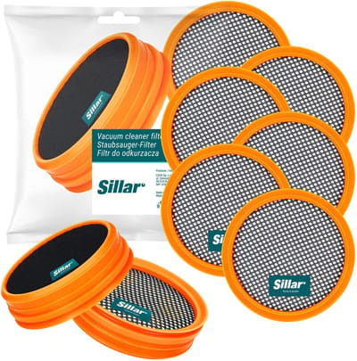 Sillar, set 6 filters voor stofzuiger, wasbaar stofzuigerfilter, vervanging FC8009 / CP0948, geschikt voor steelstofzuiger Philips SpeedPro 5000, 5000 AQUA
