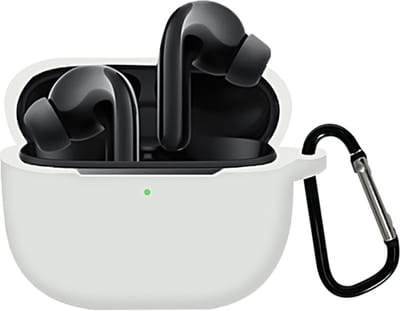 By Qubix - Geschikt voor Xiaomi FlipBuds Pro - siliconen hoesje - Liquid series met haak - Wit