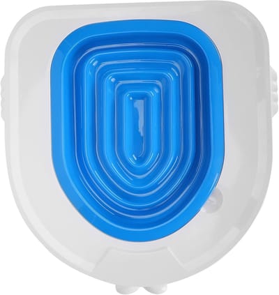 Kattentoilettrainingset - Basisbak 40×40×3,5 cm - Binnenbak 33×27×3 cm - Toiletbril voor Kattentraining - Geschikt voor Alle Kattesoorten - Blauw