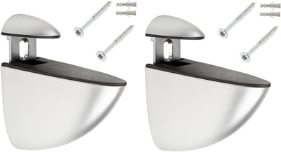 Glasklem - 2 stuks - Glasplank klemhouder steunbeugel - Met schroeven - Zinklegering - Verstelbare glasbeugel - Geschikt Voor 2 mm-22 mm dik glas en houten planken - Zilver