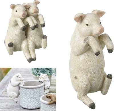 Parlane - Set van 2 Varkens Pothangers - Roze/Zwart - Decoratie