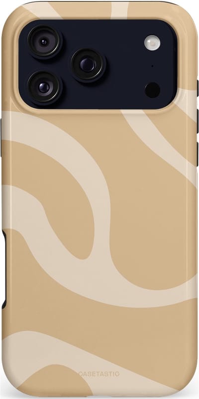 Casetastic hoesje geschikt voor Apple iPhone 17 Pro Max - MagSafe - Dubbellaagse bescherming - Aesthetic Beige Wave Clean Girl - Fashion Case - Beige