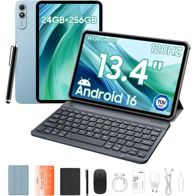 OSCAL Pad 200 13,4  Full-HD+ Android 16 AI Set Tablet 24GB RAM 256GB ROM Tot 2TB 120Hz 6+256 blauw