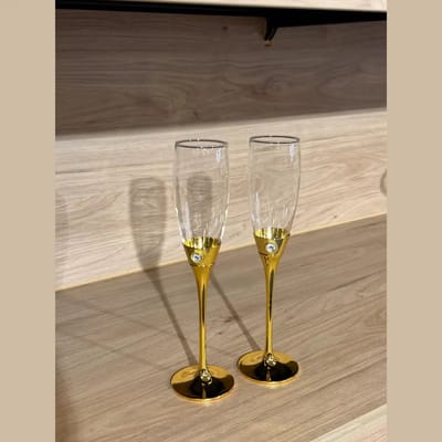 Trouwset 003 glazen – goud 2-delig