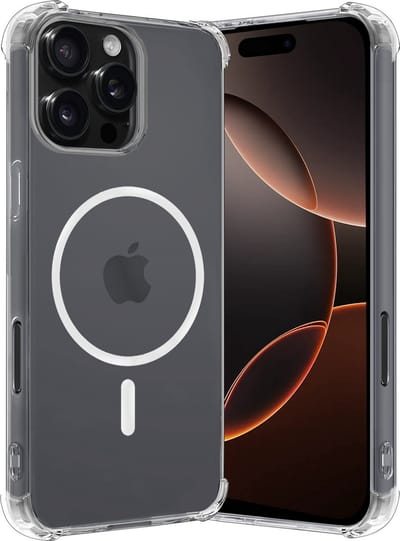Hoes - Geschikt voor Apple iPhone 16 Pro - Magsafe Compatible - Sterk & Shockproof - Back Cover - Shock Proof Case - Telefoon Hoesje Shockproof - Transparant