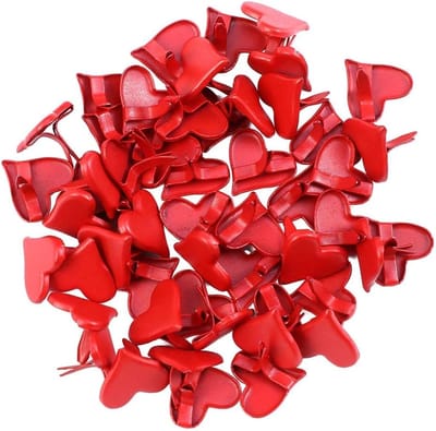 Hartvormige Brads - Papier Bevestigers - Knutsel Projecten - Duurzaam Ijzer Materiaal - Mini Formaat - Rood