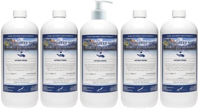 Handzeep No Scent No Colour 1 liter - set van 5 stuks - met gratis pomp - Voordeelverpakking