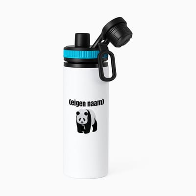 Hacebo® - panda met eigen naam waterfles met draaidop blauw - Panda - panda liefhebbers - iemand die houdt van panda's - verjaardag - cadeau - kado - water fles - 850ML