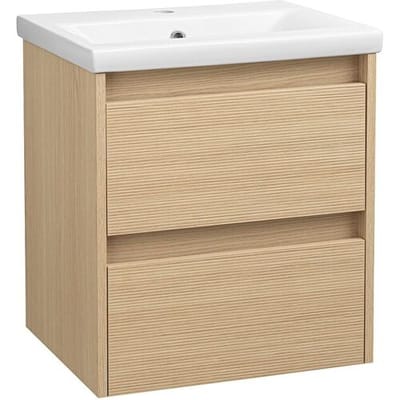 Badkamerset 50 cm Kast met wastafel Geribbelde fronten Aria