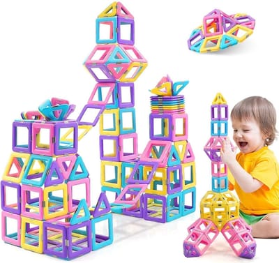 Magnetische bouwstenen Pastel blokken tegels - 40 delige bouw set bouwblokken montesori speelgoed - constructie educatieve bouwset - montessori bouwen magneet bouw blokken magical magnets - magnetisch constructie montessorri - magical magneten