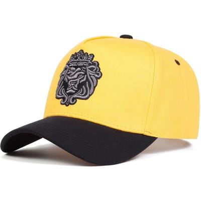 Unisex Kroon Leeuw Borduurwerk Baseballpetten Lente en Herfst Buiten Verstelbaar Casual Petten Zonbescherming Pet yellow