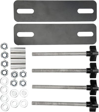 Montageset Tractiebord - Offroad Montagepennen - Vastzetten Herstelsporen - Verstelbare Beugels - 12-17cm Gatafstand - Zwart