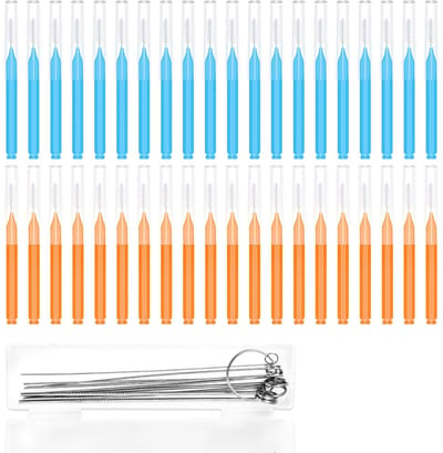 Allecto - Douchekop Reinigingsgereedschap - Multifunctionele Reinigingsborstels - Voor Kleine Gaten - Oranje en Blauw - Anti-Verstopping - Geschikt...