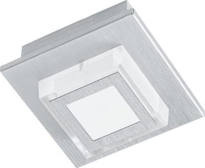 EGLO Masiano - Plafondlamp - 1 Lichts - LED - Aluminium-Geborsteld - Gesatineerd